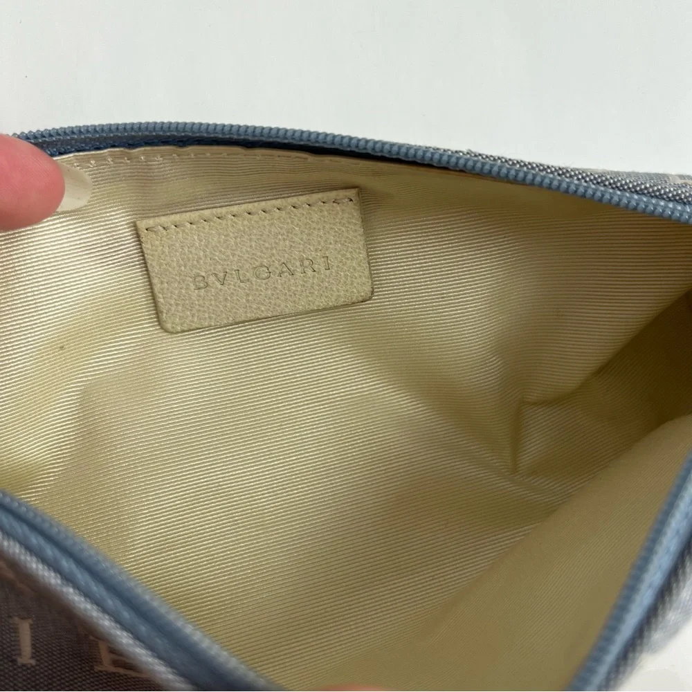 BVLGARI Logo Mania Pouch Canvas Zip Long Wallet